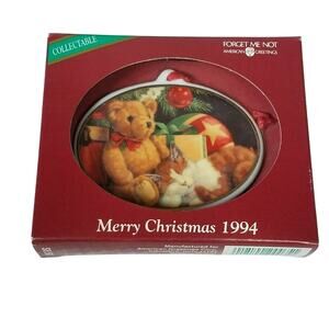FORGET ME NOT AMERICAN GREETINGS MERRY CHRISTMAS 1994 Ornament Bear Kitten